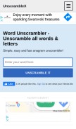 How unscramblex.com looks like on a mobile device such as an iPhone.