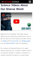 How untamedscience.com looks like on a mobile device such as an iPhone.
