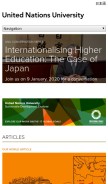 How unu.edu looks like on a mobile device such as an iPhone.