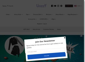 How unzzy.com looks like on a tablet such as an iPad.