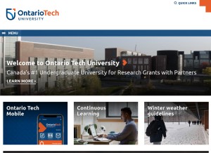How uoit.ca looks like on a tablet such as an iPad.