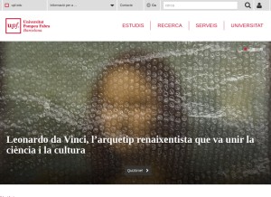 How upf.edu looks like on a tablet such as an iPad.