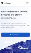 How upguard.com looks like on a mobile device such as an iPhone.
