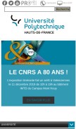 How uphf.fr looks like on a mobile device such as an iPhone.