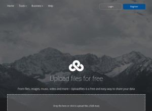 How uploadfiles.io looks like on a tablet such as an iPad.