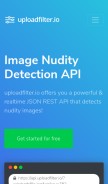 How uploadfilter.io looks like on a mobile device such as an iPhone.