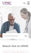 How upmc.com looks like on a mobile device such as an iPhone.