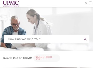 How upmc.com looks like on a tablet such as an iPad.