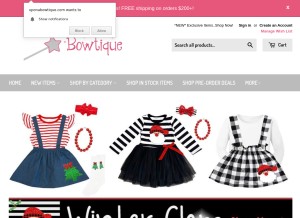 How uponabowtique.com looks like on a tablet such as an iPad.