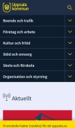 How uppsala.se looks like on a mobile device such as an iPhone.