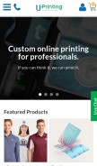 How uprinting.com looks like on a mobile device such as an iPhone.