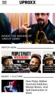 How uproxx.com looks like on a mobile device such as an iPhone.