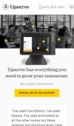 How upserve.com looks like on a mobile device such as an iPhone.
