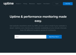How uptime.com looks like on a tablet such as an iPad.