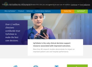 How uptodate.com looks like on a tablet such as an iPad.