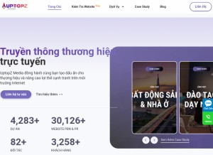 How uptopz.com looks like on a tablet such as an iPad.