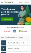 How upwork.com looks like on a mobile device such as an iPhone.