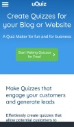 How uquiz.com looks like on a mobile device such as an iPhone.