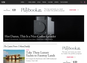 How urbandaddy.com looks like on a tablet such as an iPad.