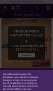 How urbandecay.com looks like on a mobile device such as an iPhone.