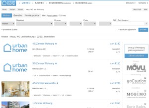 How urbanhome.net looks like on a tablet such as an iPad.