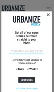 How urbanize.la looks like on a mobile device such as an iPhone.