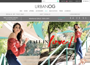 How urbanog.com looks like on a tablet such as an iPad.
