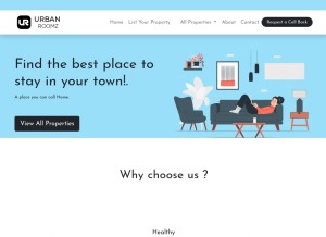 How urbanroomz.co.in looks like on a tablet such as an iPad.