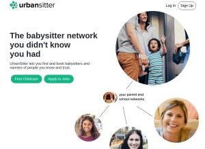 How urbansitter.com looks like on a tablet such as an iPad.
