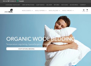 How urbanwool.co.uk looks like on a tablet such as an iPad.