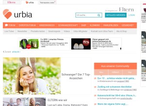 How urbia.de looks like on a tablet such as an iPad.