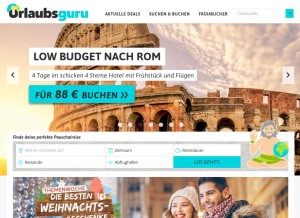 How urlaubsguru.de looks like on a tablet such as an iPad.