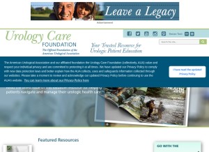 How urologyhealth.org looks like on a tablet such as an iPad.
