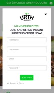 How urthmarket.com looks like on a mobile device such as an iPhone.