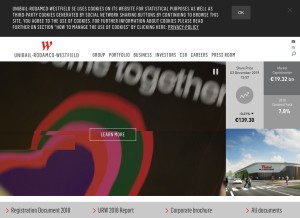 How urw.com looks like on a tablet such as an iPad.