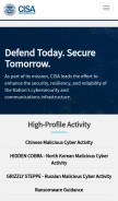 How us-cert.gov looks like on a mobile device such as an iPhone.