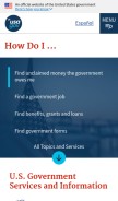 How usa.gov looks like on a mobile device such as an iPhone.