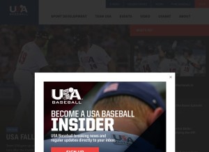 How usabaseball.com looks like on a tablet such as an iPad.