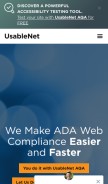 How usablenet.com looks like on a mobile device such as an iPhone.