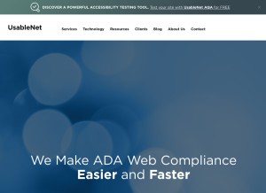 How usablenet.com looks like on a tablet such as an iPad.