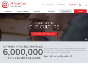 How usacs.com looks like on a tablet such as an iPad.