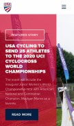 How usacycling.org looks like on a mobile device such as an iPhone.