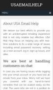 How usaemailhelp.com looks like on a mobile device such as an iPhone.