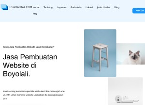How usahalina.com looks like on a tablet such as an iPad.