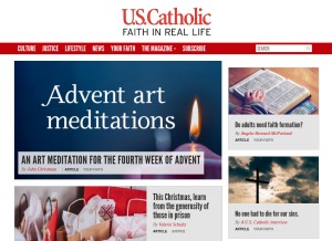 How uscatholic.org looks like on a tablet such as an iPad.