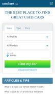 How usedcars.com looks like on a mobile device such as an iPhone.