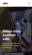 How usehero.com looks like on a mobile device such as an iPhone.