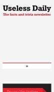How uselessdaily.com looks like on a mobile device such as an iPhone.