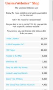 How uselesslyweb.com looks like on a mobile device such as an iPhone.