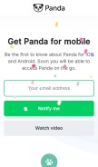 How usepanda.com looks like on a mobile device such as an iPhone.